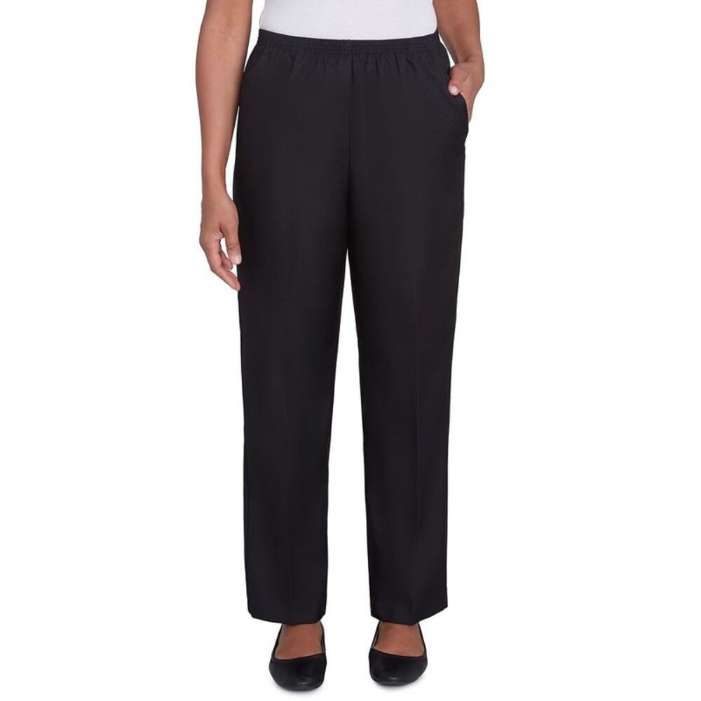 Alfred Dunner Petite Women's Classic Pull-On Elastic Waist Pant Black 14P